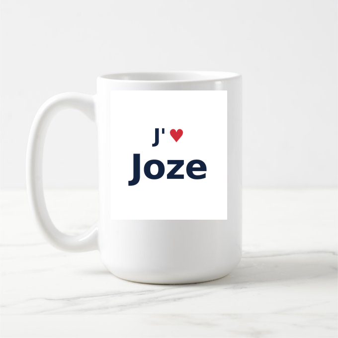 Mug personnalisé Joze — design J'aime Joze