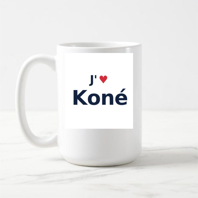 Mug personnalisé Koné — design J'aime Koné
