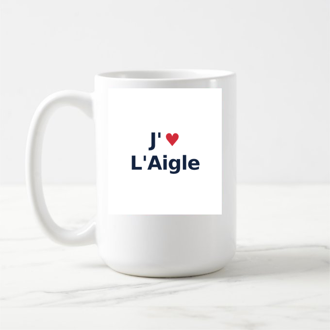 Mug personnalisé L'Aigle — design J'aime L'Aigle