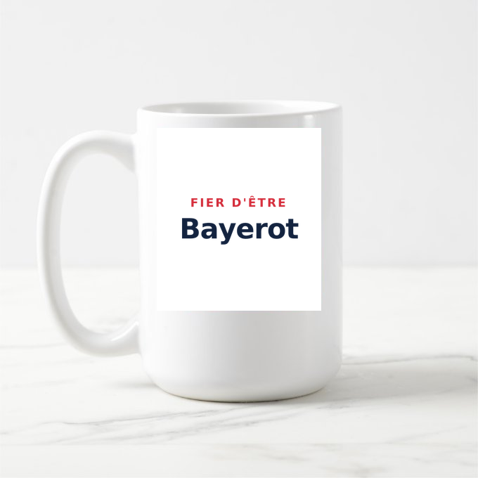 Mug « Fier d'être Bayerot » — design pour La Bénisson-Dieu