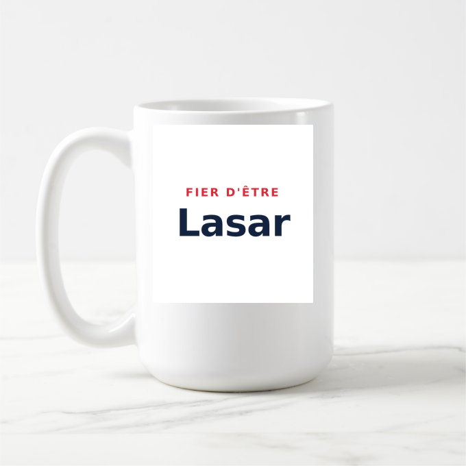 Mug « Fier d'être Lasar » — design pour Lasse