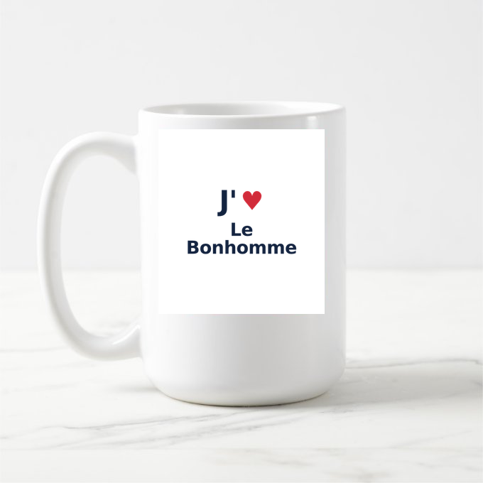 Mug personnalisé Le Bonhomme — design J'aime Le Bonhomme