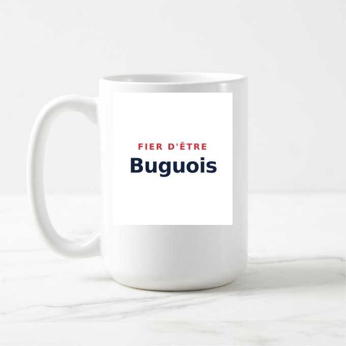 Mug « Fier d'être Buguois » — design pour Le Bugue