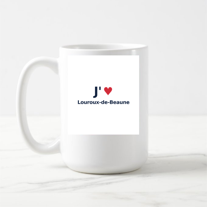 Mug personnalisé Louroux-de-Beaune — design « J'aime Louroux-de-Beaune » imprimé sur le mug