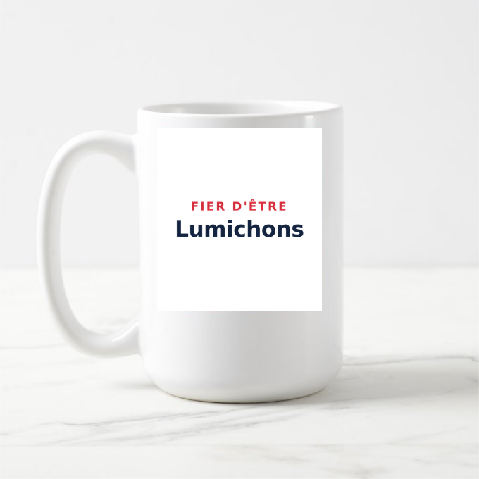 Mug « Fier d'être Lumichons » — design pour Lumes