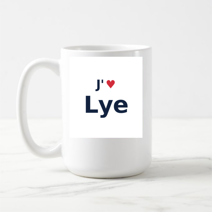 Mug personnalisé Lye — design J'aime Lye