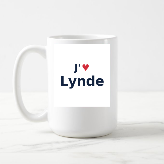 Mug personnalisé Lynde — design J'aime Lynde