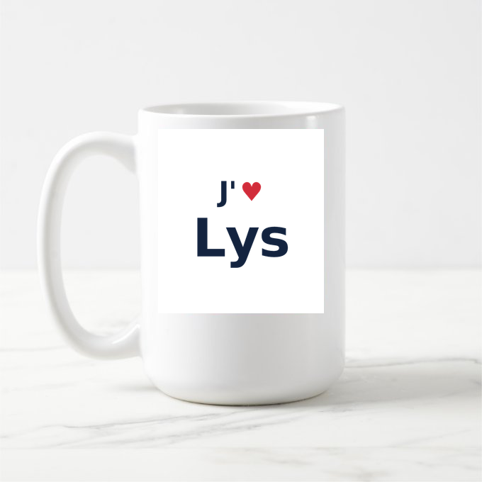 Mug personnalisé Lys — design J'aime Lys
