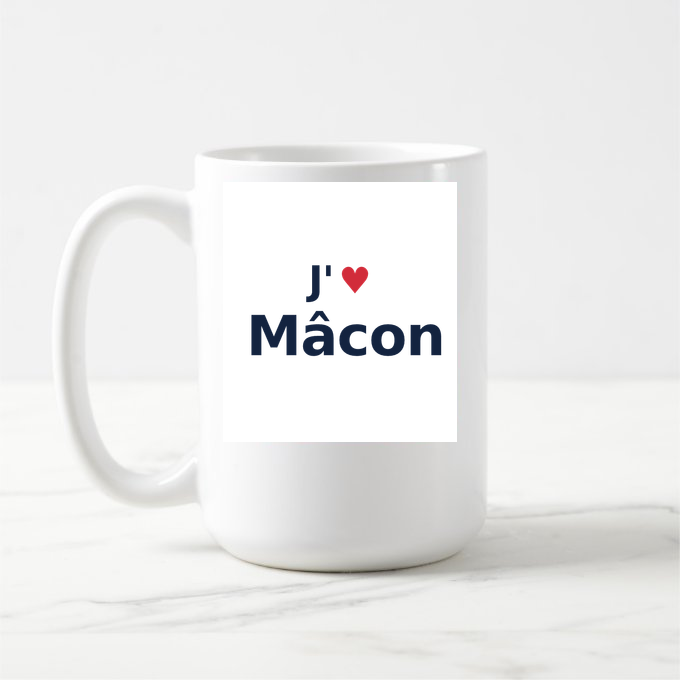 Mug personnalisé Mâcon — design J'aime Mâcon