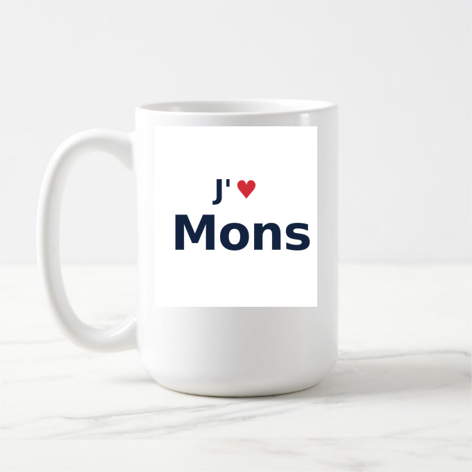 Mug personnalisé Mons — design J'aime Mons