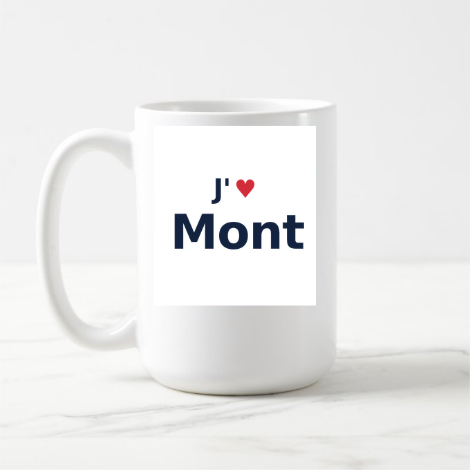 Mug personnalisé Mont — design J'aime Mont