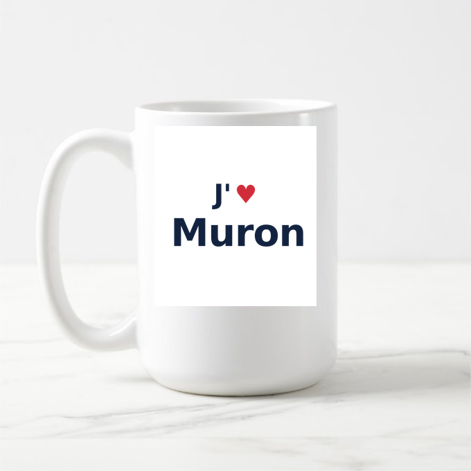 Mug personnalisé Muron — design J'aime Muron
