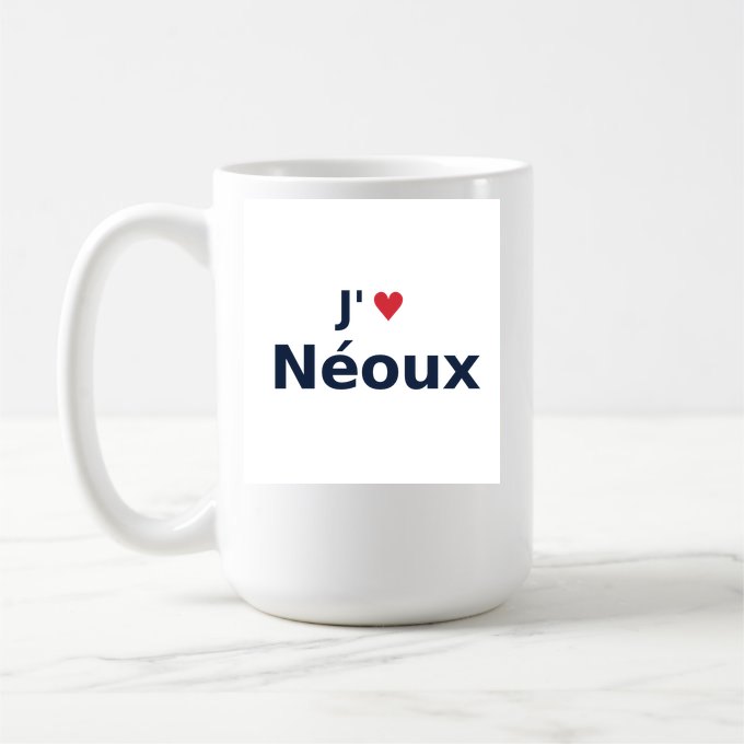 Mug personnalisé Néoux — design J'aime Néoux