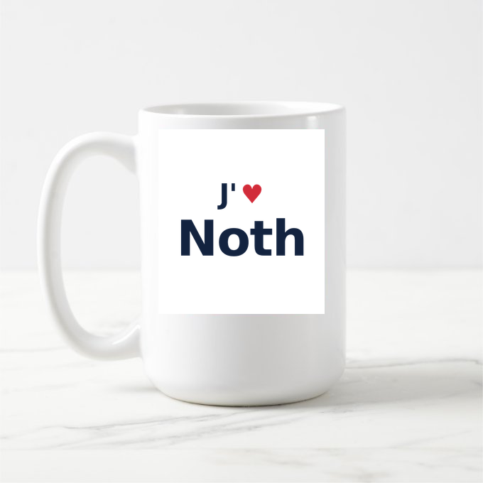 Mug personnalisé Noth — design J'aime Noth