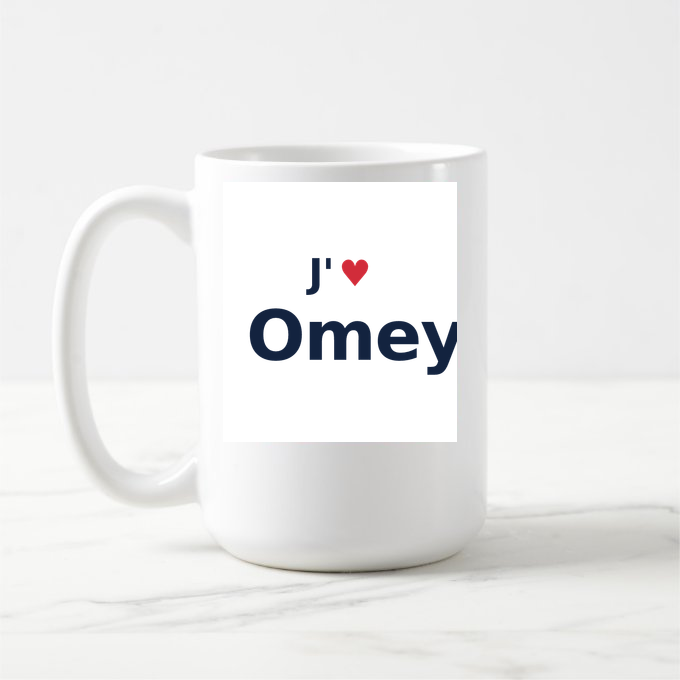 Mug personnalisé Omey — design J'aime Omey