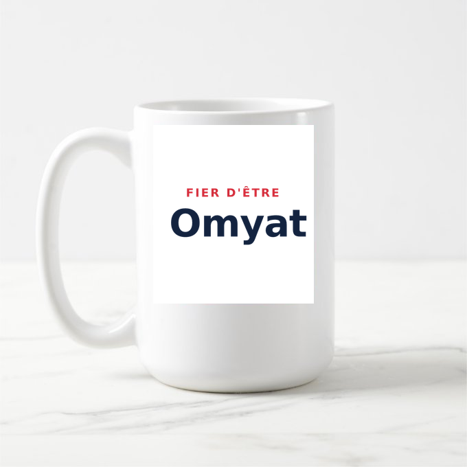 Mug « Fier d'être Omyat » — design pour Omey