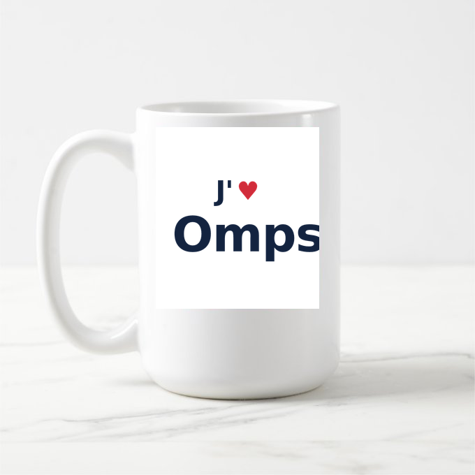 Mug personnalisé Omps — design J'aime Omps