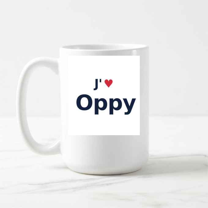 Mug personnalisé Oppy — design J'aime Oppy