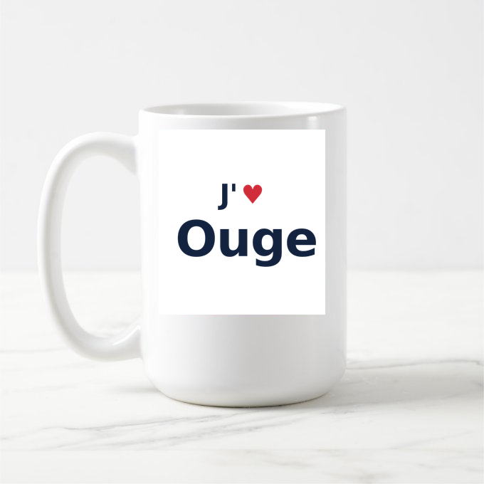 Mug personnalisé Ouge — design J'aime Ouge