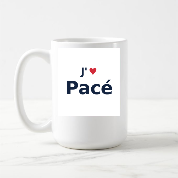 Mug personnalisé Pacé — design J'aime Pacé