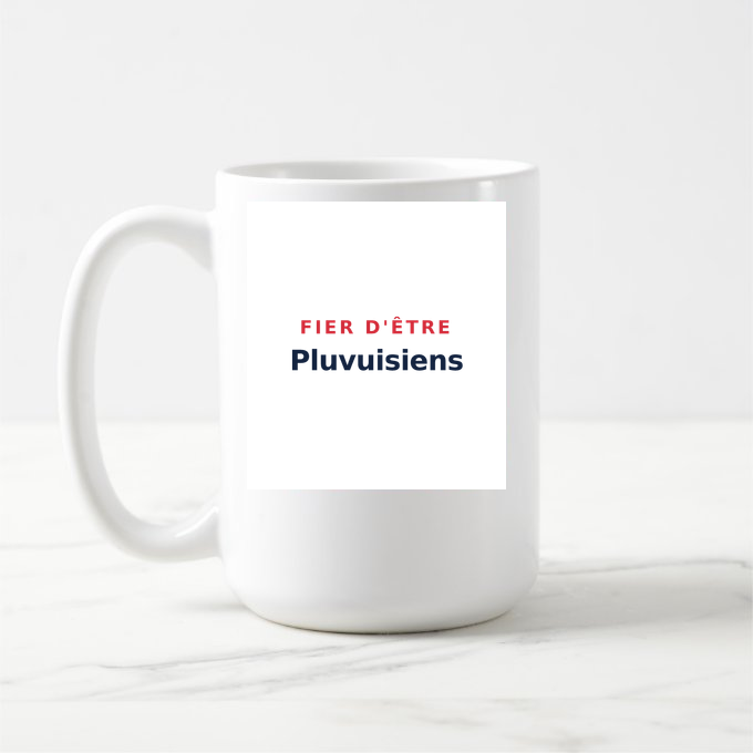 Mug « Fier d'être Pluvuisiens » — design pour Pleuvezain