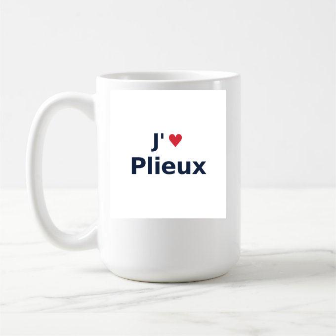 Mug personnalisé Plieux — design J'aime Plieux
