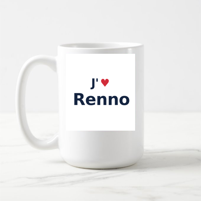 Mug personnalisé Renno — design J'aime Renno