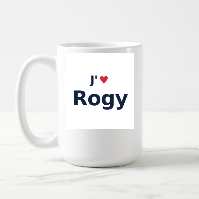 Mug personnalisé Rogy — design J'aime Rogy