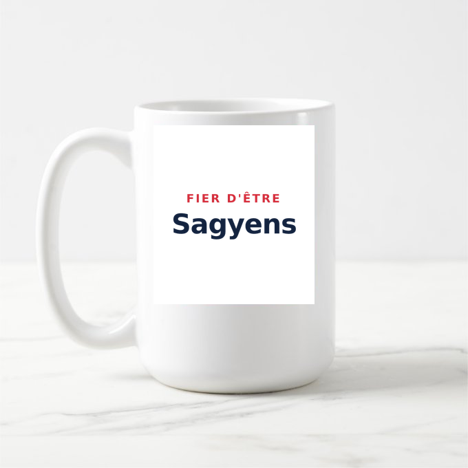 Mug « Fier d'être Sagyens » — design pour Sagy