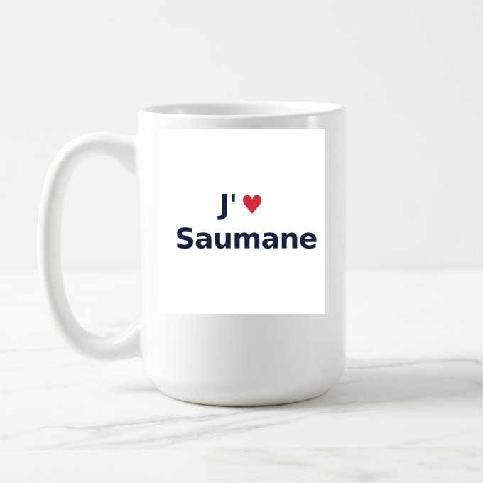 Mug personnalisé Saumane — design J'aime Saumane