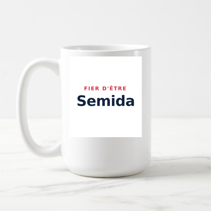 Mug « Fier d'être Semida » — design pour Semide
