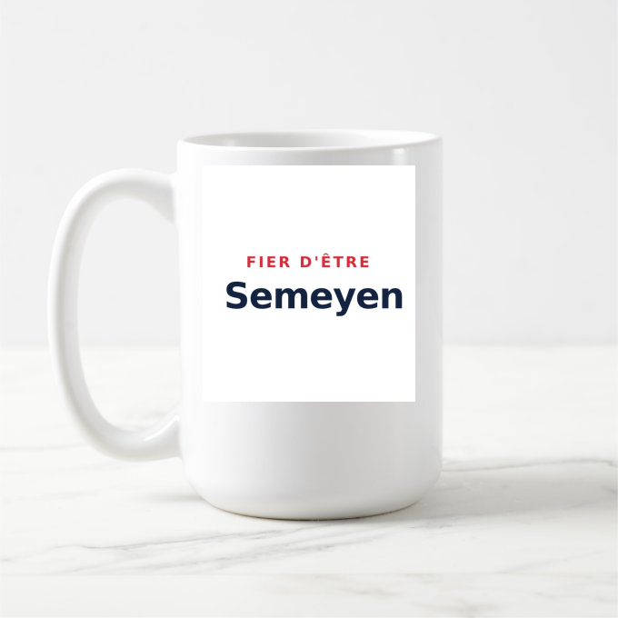 Mug « Fier d'être Semeyen » — design pour Semoy