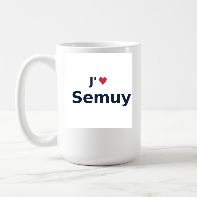 Mug personnalisé Semuy — design J'aime Semuy