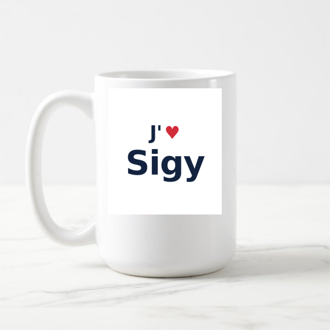 Mug personnalisé Sigy — design J'aime Sigy