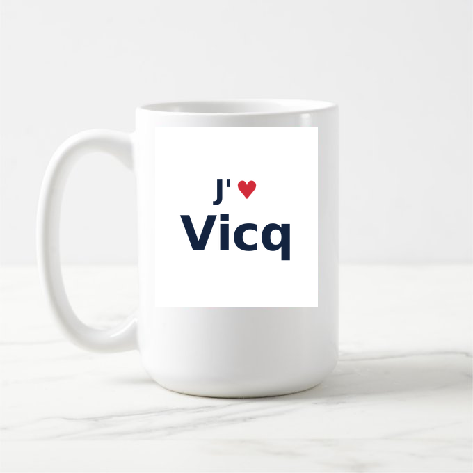 Mug personnalisé Vicq — design J'aime Vicq