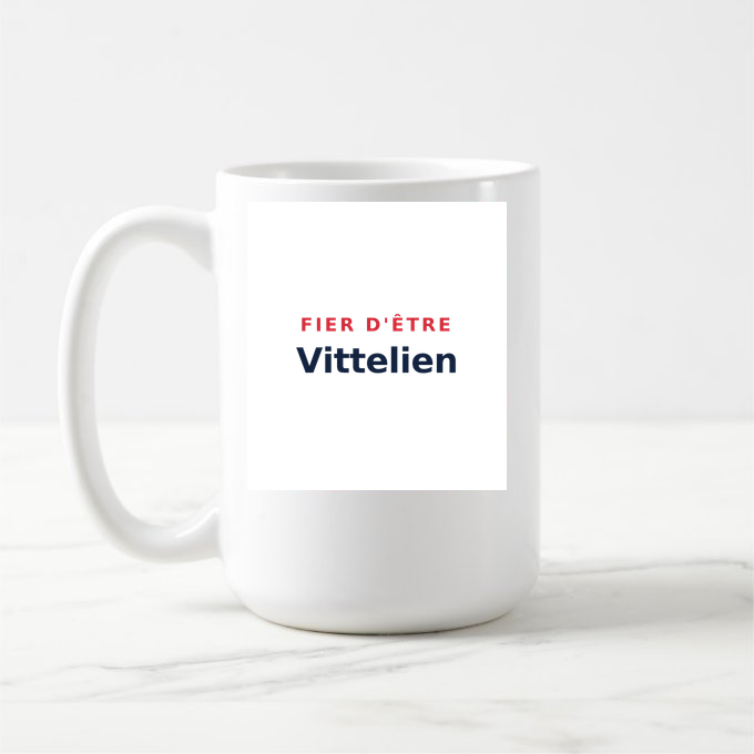 Mug « Fier d'être Vittelien » — design pour Vitteaux