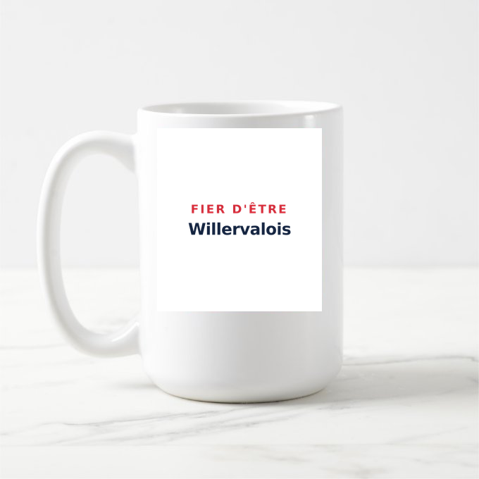 Mug « Fier d'être Willervalois » — design pour Willerval