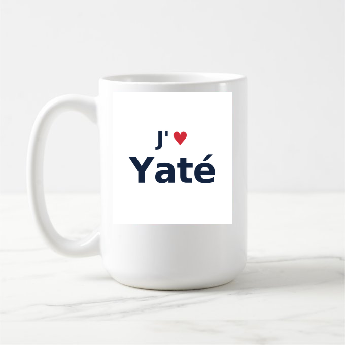 Mug personnalisé Yaté — design J'aime Yaté