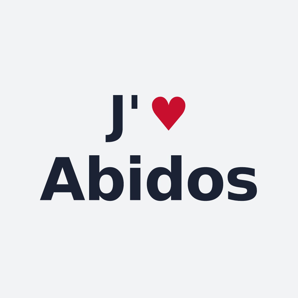 Poster personnalisé Abidos — design « J'aime Abidos » imprimé sur le poster