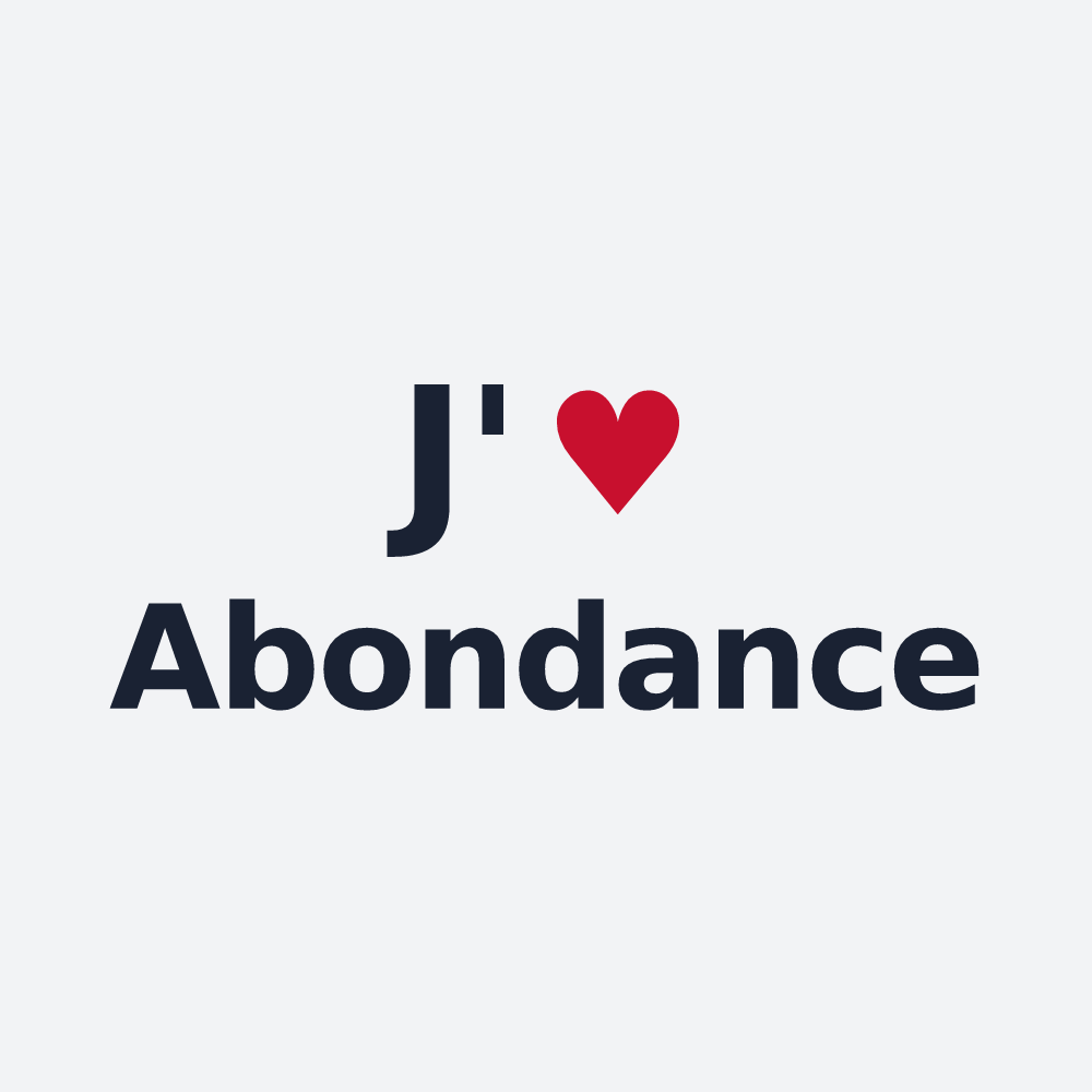 Poster personnalisé Abondance — design « J'aime Abondance » imprimé sur le poster