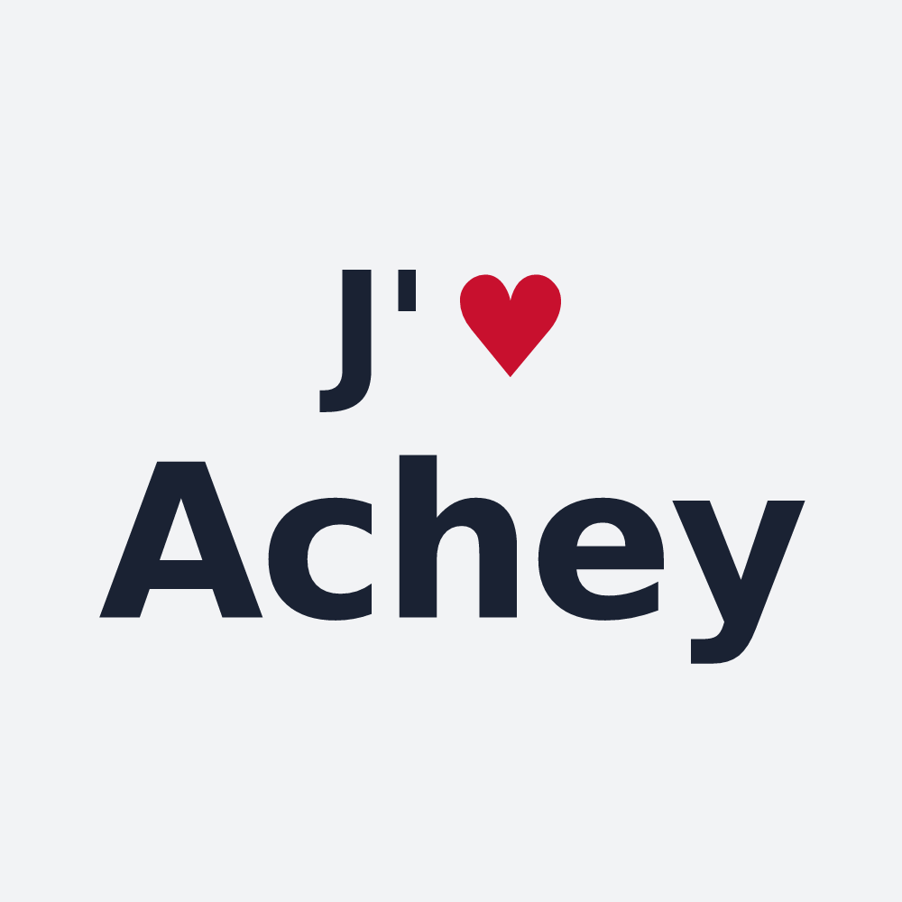 Poster personnalisé Achey — design « J'aime Achey » imprimé sur le poster