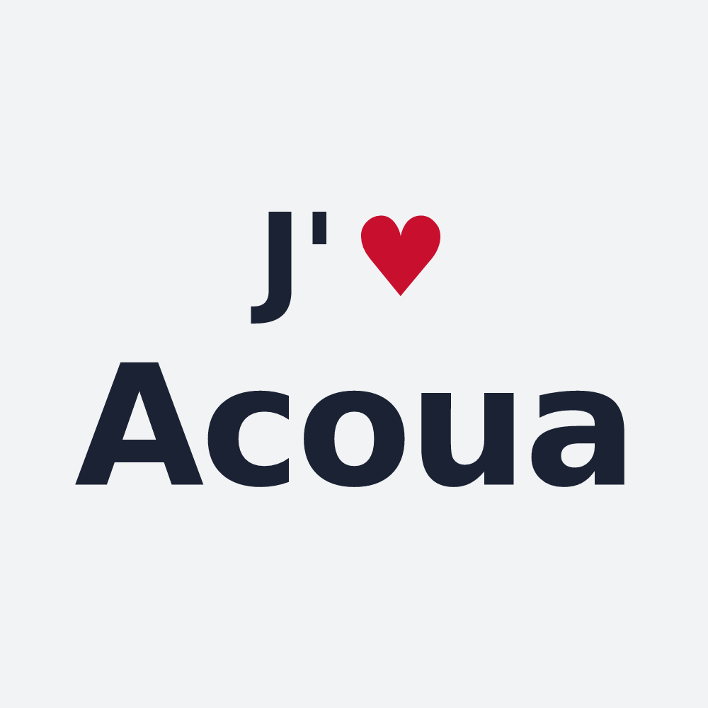 Poster personnalisé Acoua — design J'aime Acoua