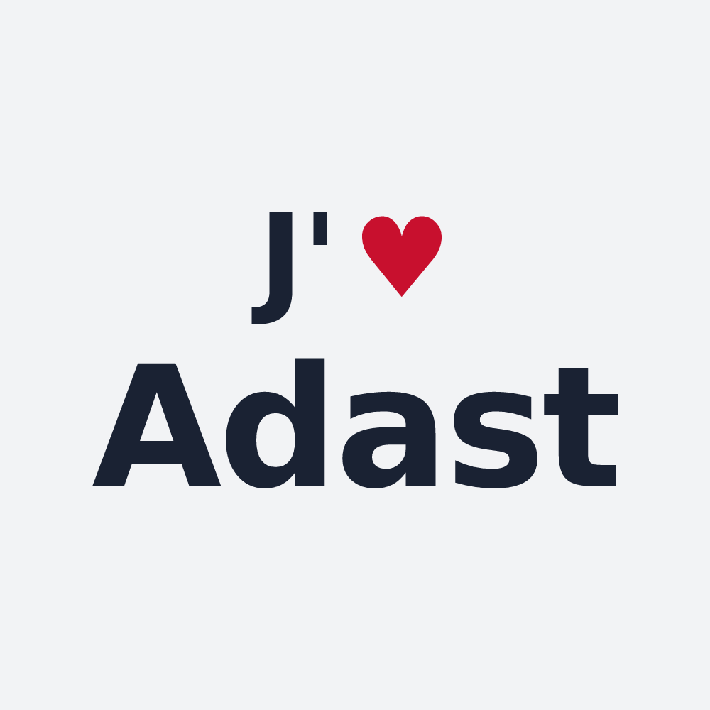 Poster personnalisé Adast — design « J'aime Adast » imprimé sur le poster