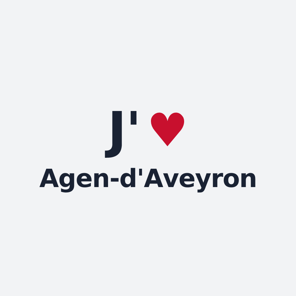 Poster personnalisé Agen-d'Aveyron — design J'aime Agen-d'Aveyron