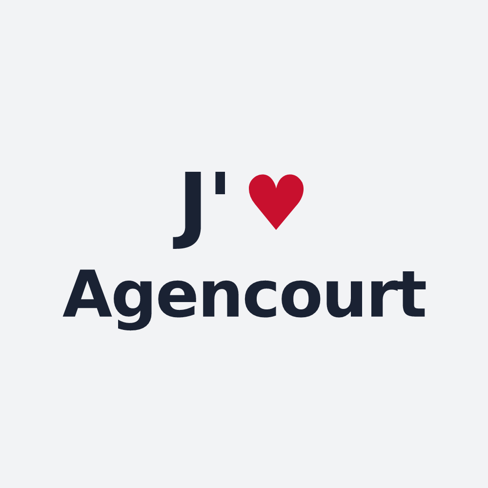Poster personnalisé Agencourt — design « J'aime Agencourt » imprimé sur le poster