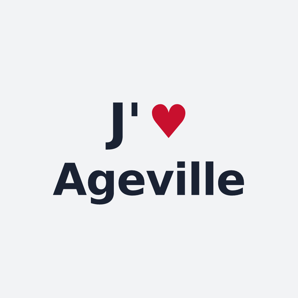 Poster personnalisé Ageville — design J'aime Ageville