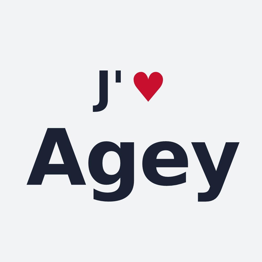Poster personnalisé Agey — design « J'aime Agey » imprimé sur le poster