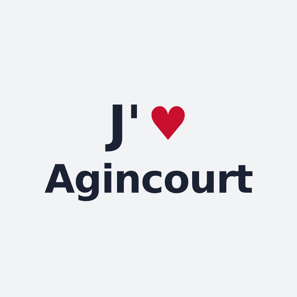 Poster personnalisé Agincourt — design « J'aime Agincourt » imprimé sur le poster