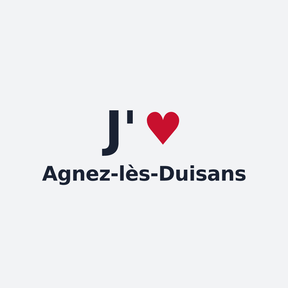 Poster personnalisé Agnez-lès-Duisans — design « J'aime Agnez-lès-Duisans » imprimé sur le poster