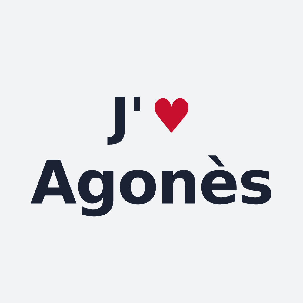 Poster personnalisé Agonès — design « J'aime Agonès » imprimé sur le poster